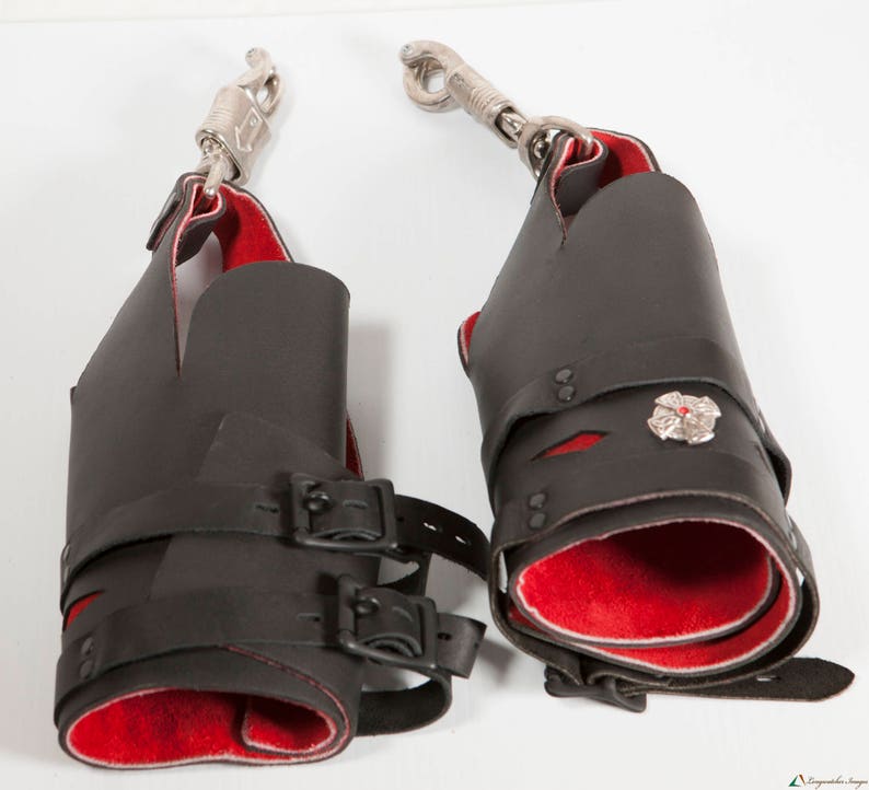 leather wrist and ankle cuffs