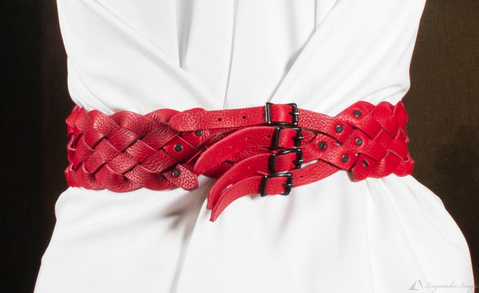 Handmade Leather Waist Cincher Red and Black With Red Straps Etsy