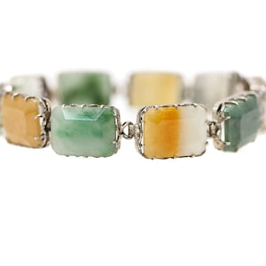 Victorian Scottish Agate & Sterling Silver Bracelet - 1900s Antique