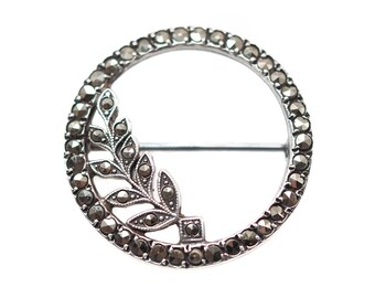 Brosch i sterlingsilver med markasit från 1930-talet: Art Deco-nål