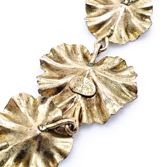 Vintage 1940s TAYLORD Yellow Gold Filled Leaf Nec… - image 4