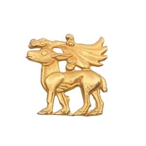 Vintage 1980s Metropolitan Museum of Art Vermeil Scythian Dress Ornament Brooch