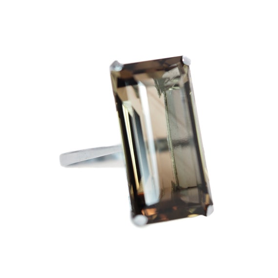 Vintage 1960s 21.08 Carat Rectangular Cut Smoky Q… - image 4