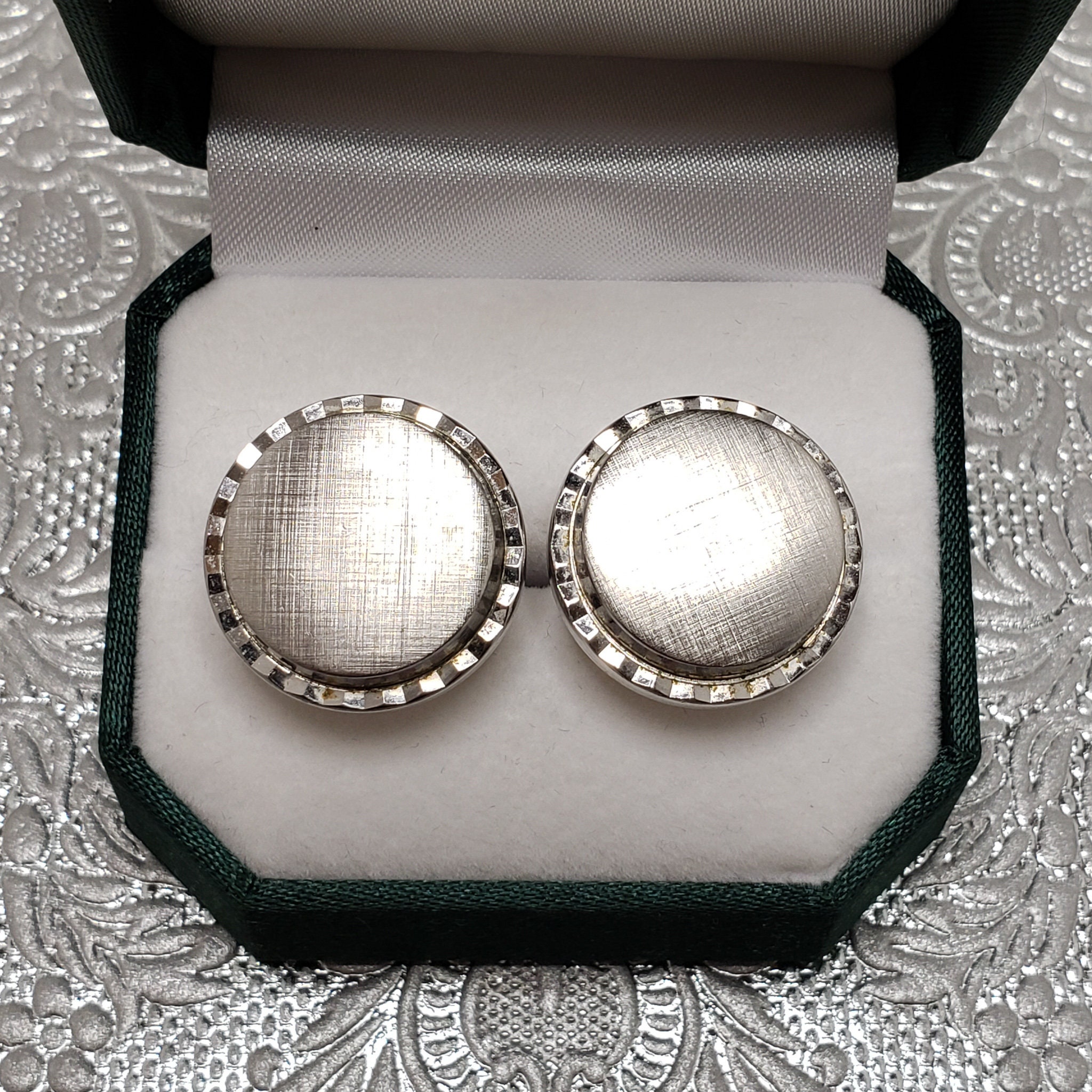 Boutons De Manchette Vintage Swank - Moderne Carré, Finition Silver Tone