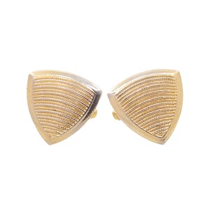 Vintage Gold Shield Cufflinks - 1960s Mid Century Modern Gold Tone Cuff links - Unisex Cufflinks with Torpedo Toggles - Suit and Tie