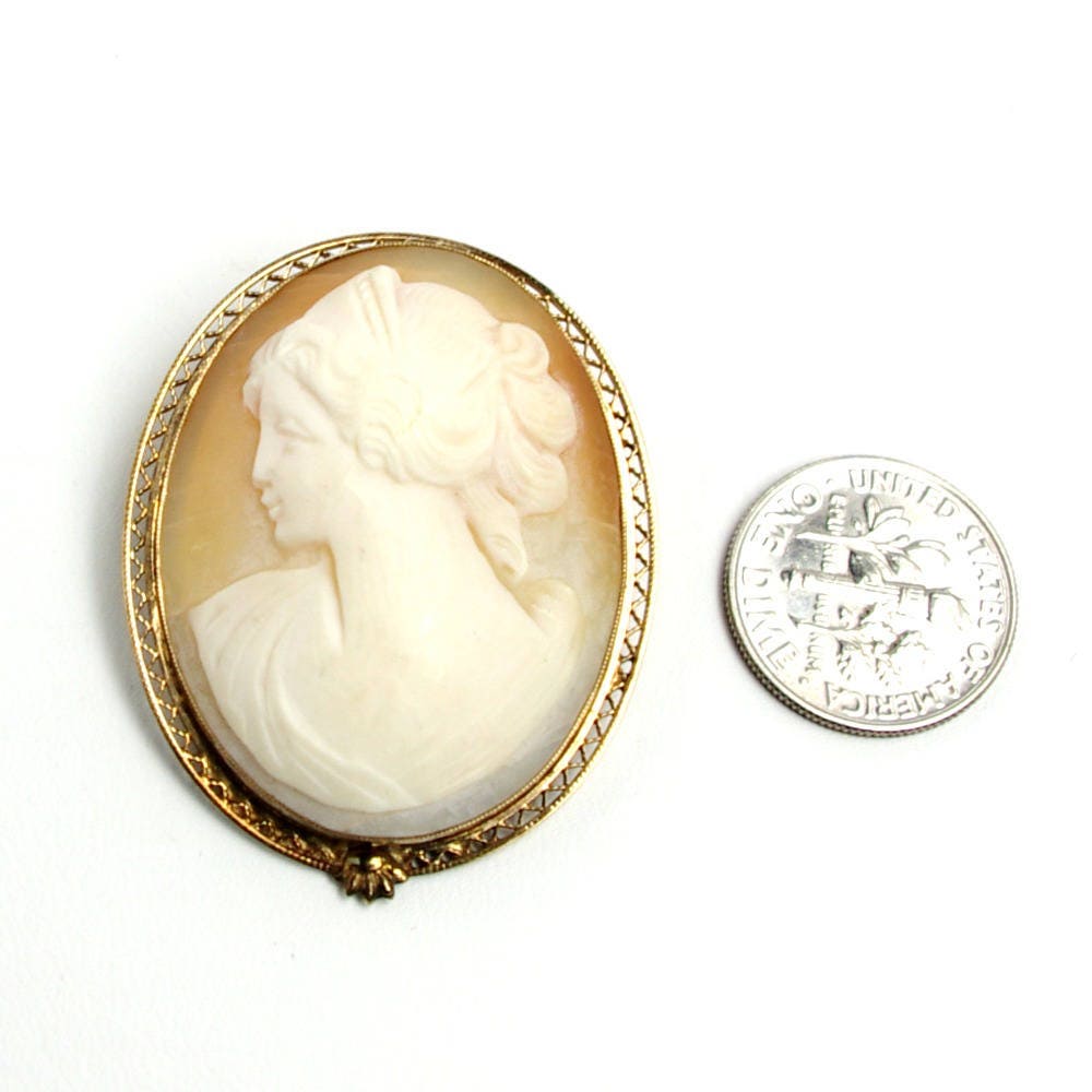 Vintage Carla 14k GF Gold Filled Cameo Brooch | eBay