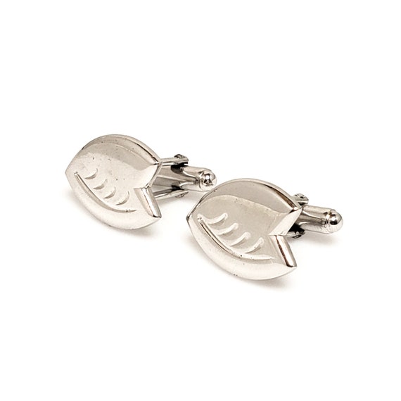 Vintage Silver Cufflinks -  1960s Mid Century Sil… - image 1