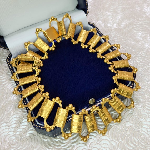 Vintage 1930s Rolled Gold Choker - Victorian Revi… - image 2