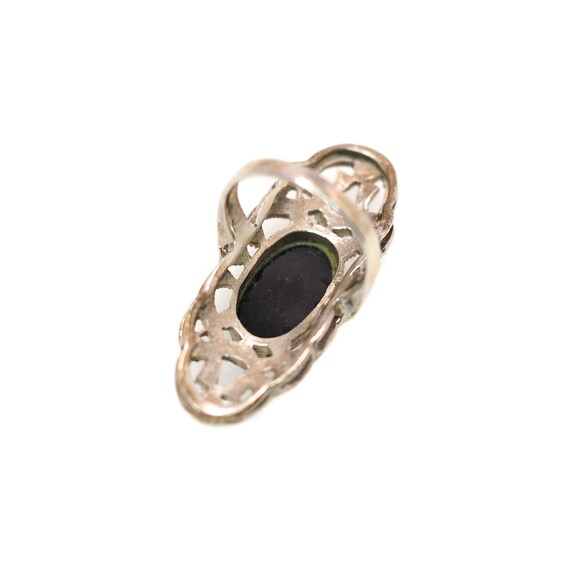 Vintage 1980s Long Black Onyx, Marcasite and Ster… - image 3