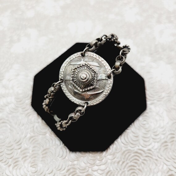 Antique Victorian Silver Bracelet - 1890s Late Vi… - image 3