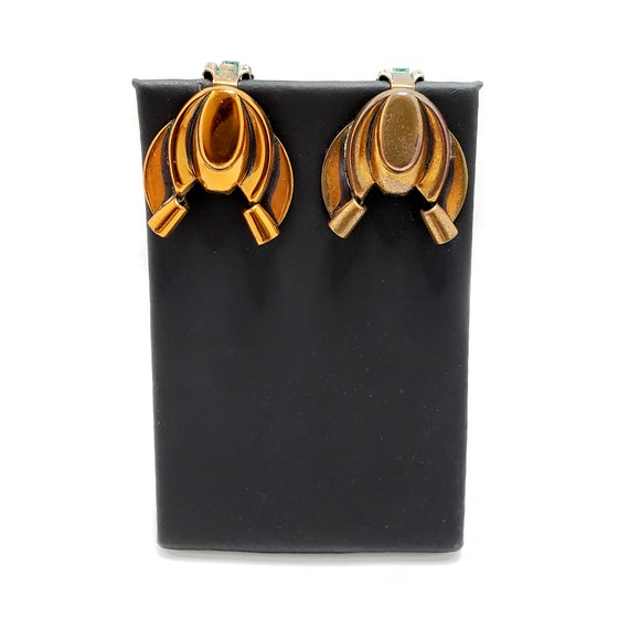 Vintage 1950s Copper Earrings - RENOIR Mid Centur… - image 4