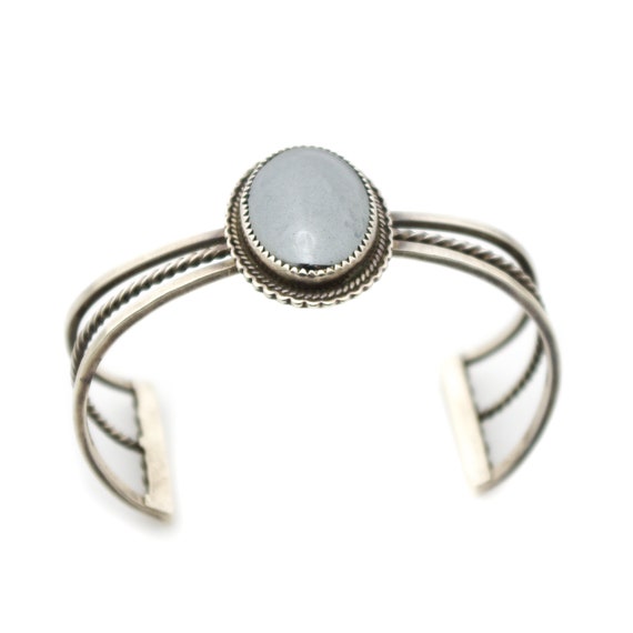 Sale - Vintage Hematite Gray Silver Bracelet - 19… - image 7