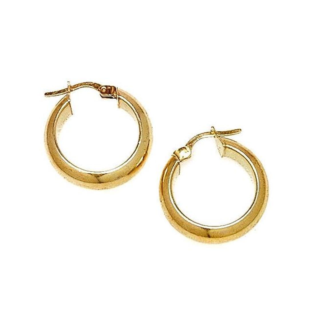 Vintage 1980s Vermeil Hoop Earrings - Yellow Gold Plate