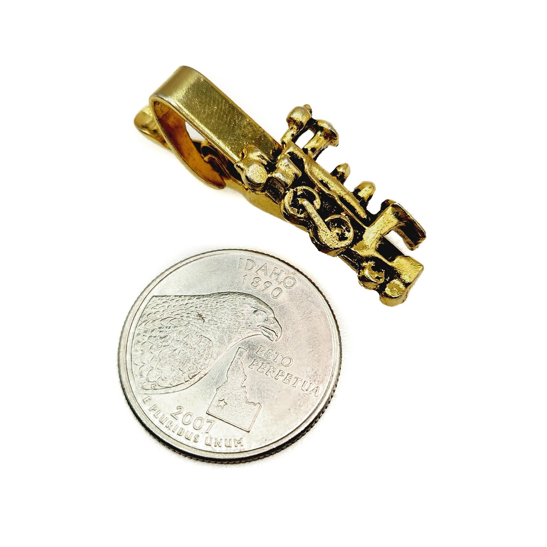 Pince à cravate dorée avec ancre - My Cufflinks and Ties