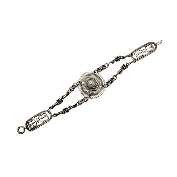 Antique Victorian Silver Bracelet - 1890s Late Vi… - image 2