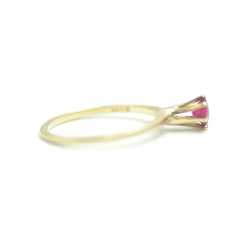 Antique 1919 Almandine Garnet and Glass Doublet and 14K Rose Gold Solitaire Engraved New Year/'s Eve Ring Size 5.25