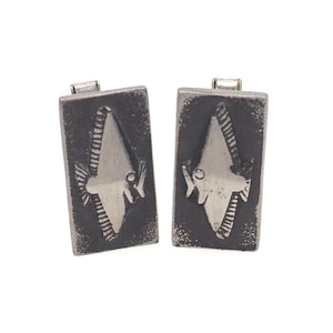 Vintage 1960s Swedish Fish Silver Animal Ocean Unisex Cufflinks