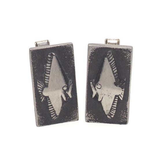 Vintage 1960s Swedish Fish Silver Animal Ocean Unisex Cufflinks