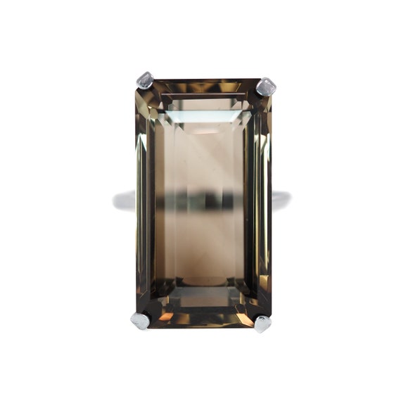 Vintage 1960s 21.08 Carat Rectangular Cut Smoky Q… - image 1