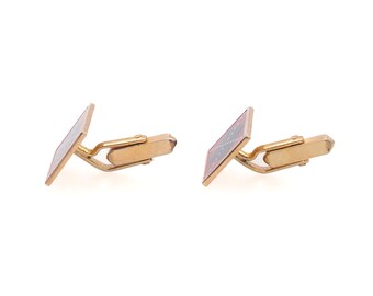 Boutons De Manchette Vintage Swank En Argent Sterling - Motif Carré Et Tourbillon - Quelques Rayures, état Correct - Mécanisme Fonctionnel
