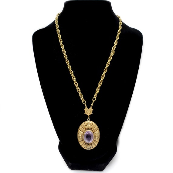 Antique 1880s Victorian Amethyst Gold Filled Neck… - image 5