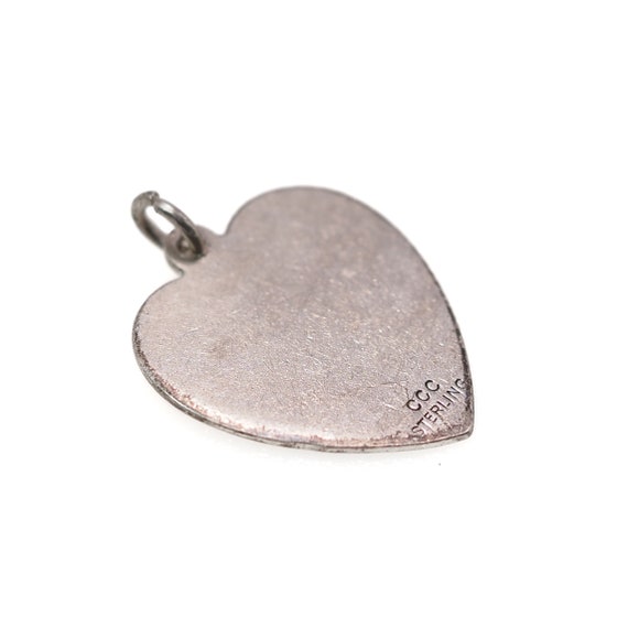 Vintage 1960s Sterling Silver Heart Charm - image 3