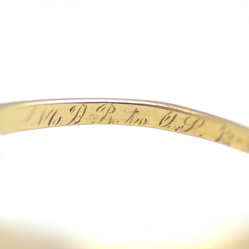 Antique 1919 Almandine Garnet and Glass Doublet and 14K Rose Gold Solitaire Engraved New Year/'s Eve Ring Size 5.25