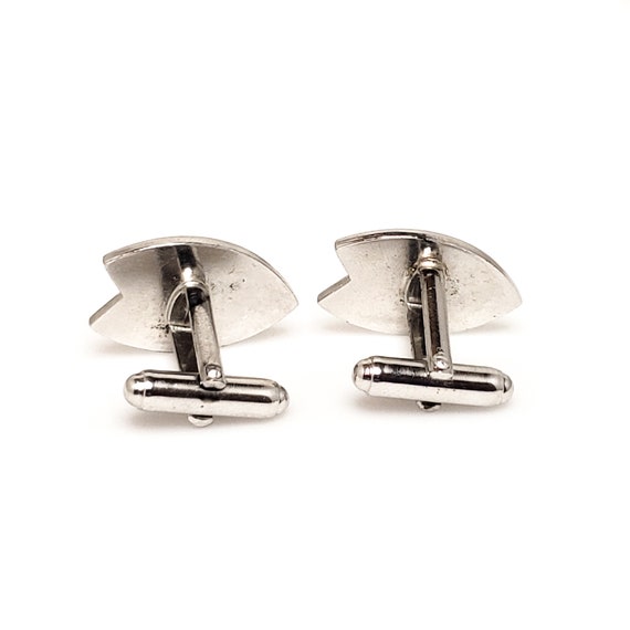 Vintage Silver Cufflinks -  1960s Mid Century Sil… - image 3