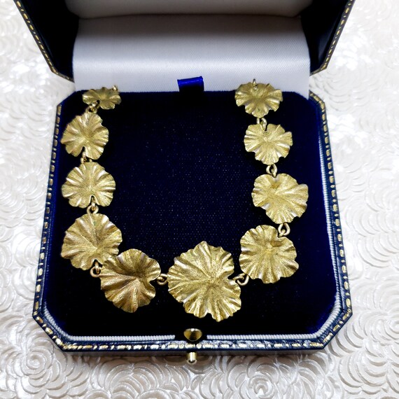 Vintage 1940s TAYLORD Yellow Gold Filled Leaf Nec… - image 7