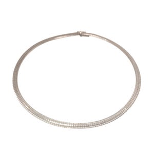 Vintage 1960s Swedish 835 Silver Necklace - 60s Silver 16&quot; Collar Choker - Silver Chain Necklace Sweden