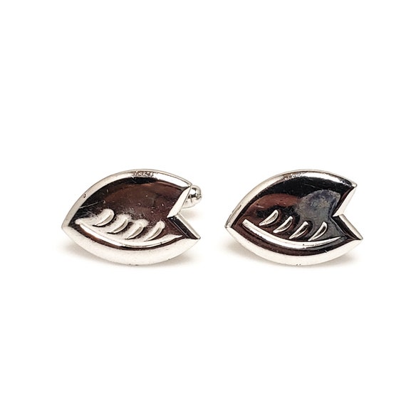 Vintage Silver Cufflinks -  1960s Mid Century Sil… - image 2