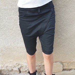 Black drop crotch pants/women drop crotch pants/women casual pants