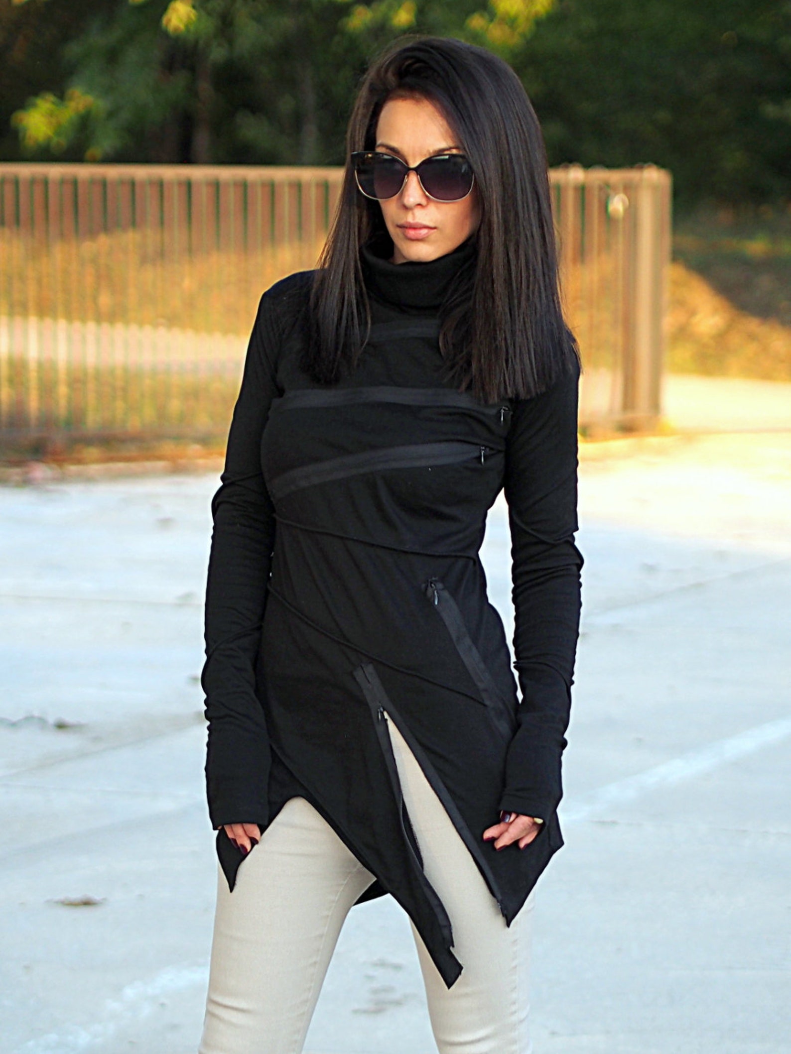 Waverley Asymmetric Zipper Top
