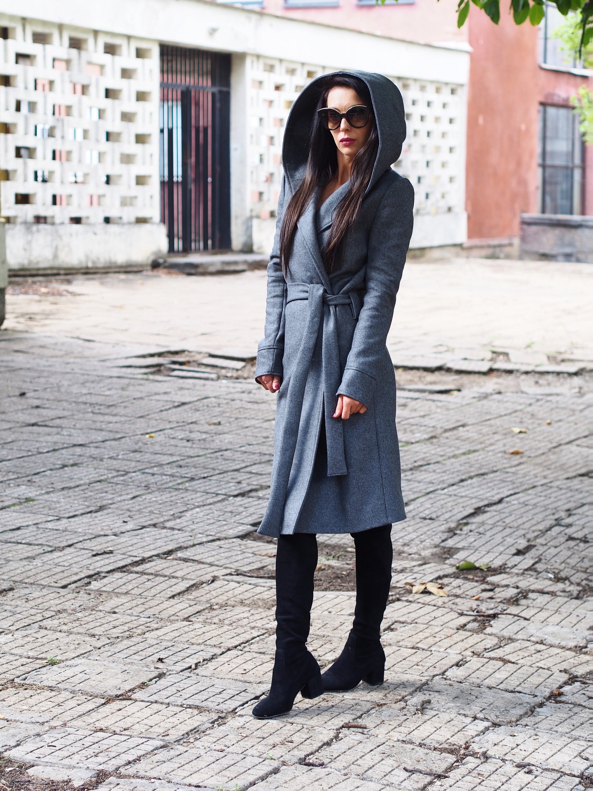 Grey Wool Coat Women long Cashmere Coat women Wool Coat wool Hooded Coat cashmere Coat long Wool Coat Women maxi Coat winter Coat Etsy
