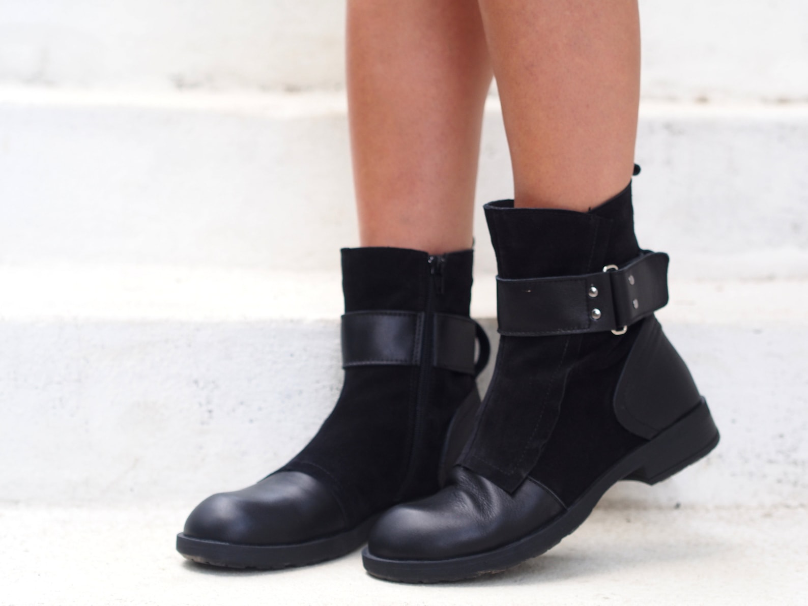 Black Genuine Leather Boots /women Genuine Leather Etsy