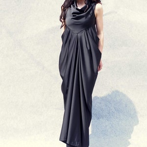 Long Summer dress,Women summer dress,Black draped dress,black long dress,extravagant long dress,woman party dress