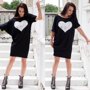 Women summer dress,black summer dress,short summer dress,oversize women dress,Extravagant women tunic,Black summer top dress,women dresses