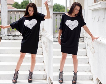 Vestido de verano para mujer, vestido negro de verano, vestido corto de  verano, vestido oversize para mujer, túnica extravagante para mujer, vestido