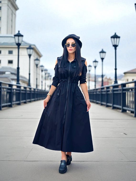 princess polly baby blue dress Shiny Tulle Black A-line V-neck Prom Dress With Slit SP868 main image 1