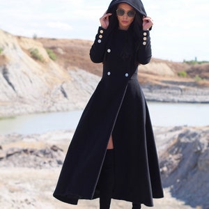 Long Wool coat women,Long cashmere coat,women wool coat,black wool coat,black cashmere coat,plus size wool coat,maxi coat,winter coat