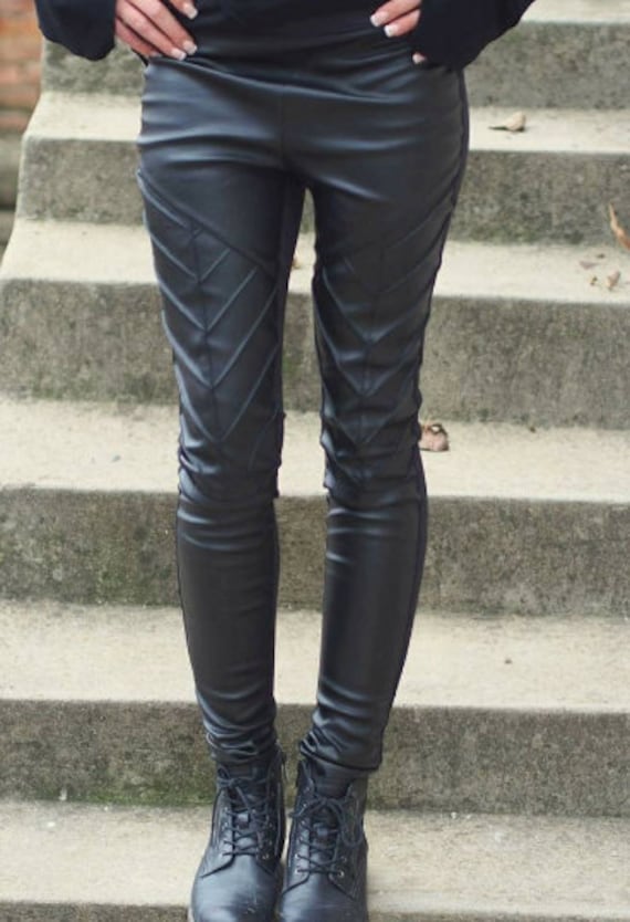 Women Genuine Leather Leggings,black Genuine Leather Leggings,extravagant Black  Leather Pants -  Canada