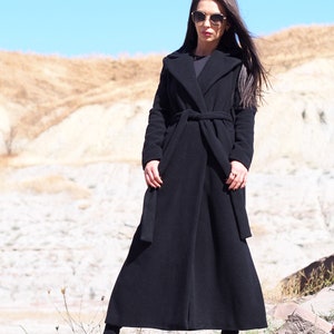 Black coat,Long wool coat,Women cashmeere coat ,Women wool coat,Black wool coat,Long cashmere coat,plus size wool coat,maxi coat,winter coat