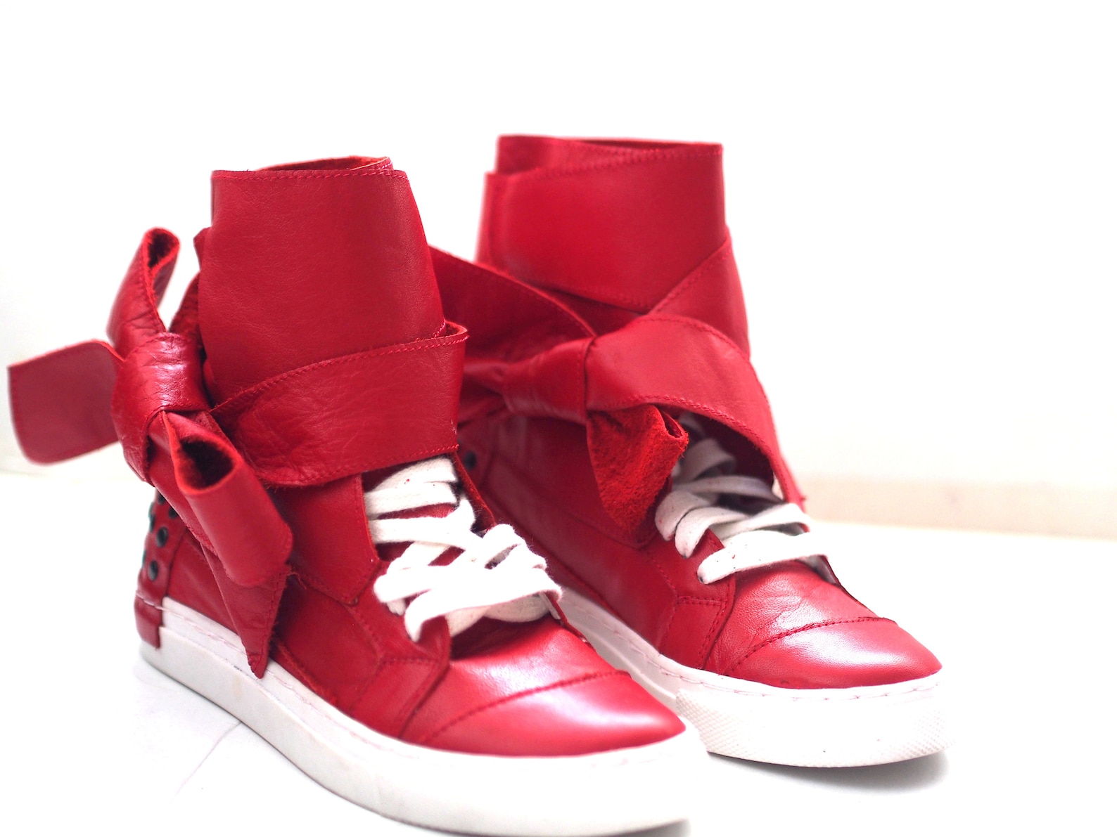 Women Genuine Leather Sneakersblack Leather Sneakers by Etsy