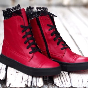 Red High Top Shoes Etsy Singapore