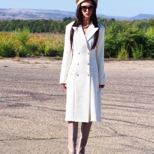 White cashmeere coat,Long Wool coat women,Long cashmere coat,women wool coat,White wool coat, women wool coat,elegant winter coat