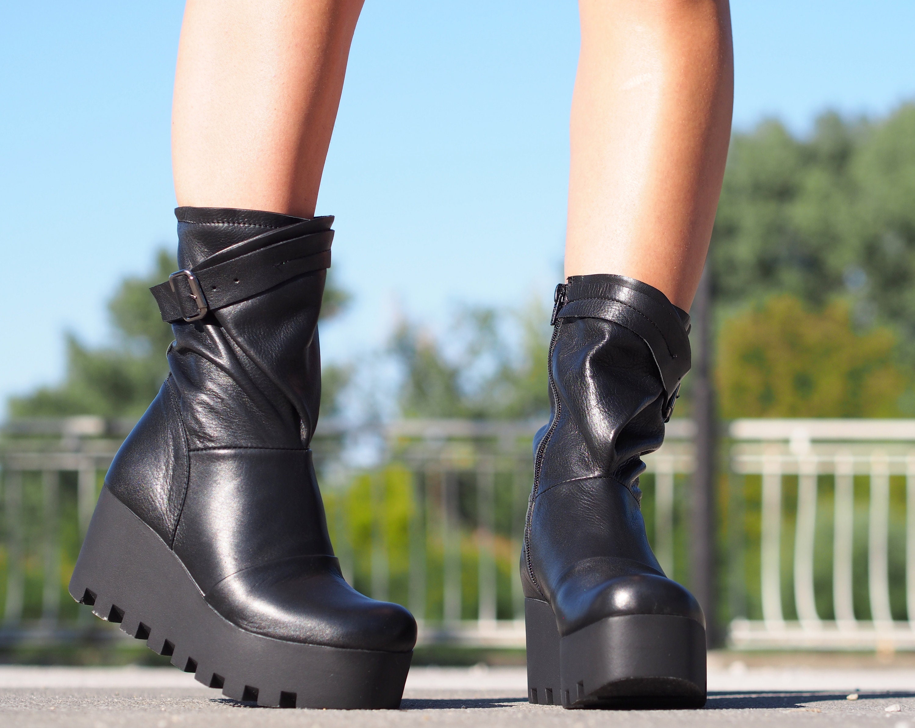 Platform on sale wedge boots