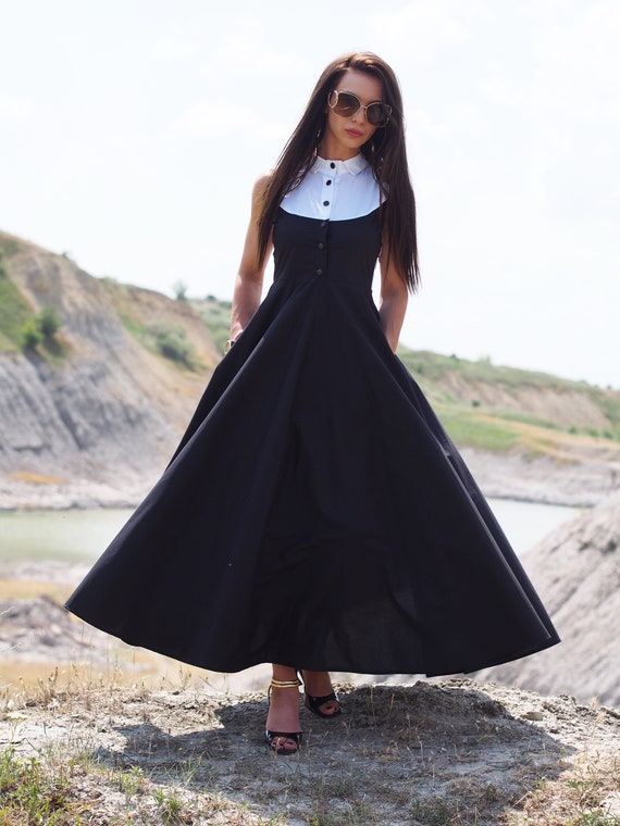 maxi dresses in stores near me Boho Long Summer Sundress – Off-Shoulder Slit Skirt Floral Maxi Dress in Black | Women's Boho Fashion | 5XL