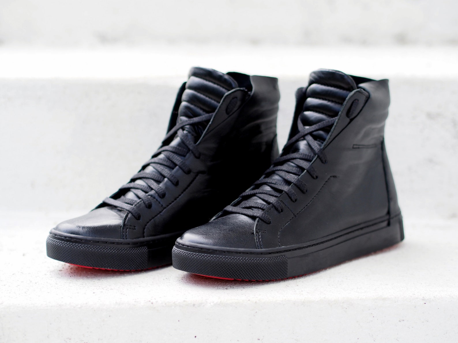 Black Genuine Leather Sneakerswomen Genuine Leather - Etsy
