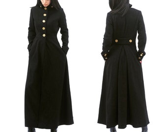 Long Wool coat women,Long cashmere coat,women wool coat,black wool coat,black cashmere coat,plus size wool coat,maxi coat,winter coat