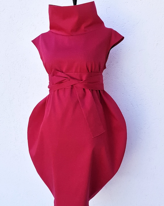 red cocoon dress Amanda Cocoon Dress